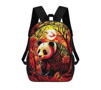 sinyumoney Fire Panda Illustration School Bags Work Laptop Backpack Rucksack Bag for Campus Outdoor Travel Sports 17inch
