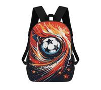 sinyumoney Fire Soccer Ball Artwork Rucksack Water Resistant Travel Backpack Computer Bag for Teenage Girls Boys Women Men 17inch