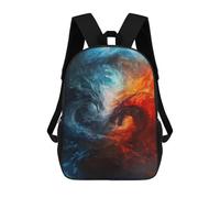 sinyumoney Fire Vs Ice Dragons Artwork School Backpack for Girls 17inch Casual Daypack Lightweight Rucksack Boy Girl Backpack for Middle School Students