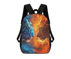 sinyumoney Fire Vs Ice Tiger Vs Lion Rucksack Rucksack Casual Daypacks School Work Travel Bag for Men, Women & Teenage Boys 17inch