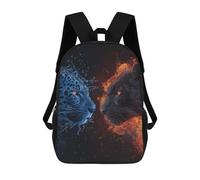 sinyumoney Fire Vs. Ice Wildlife Energy Battle School Backpack Large School Backpack for Boys for Campus Outdoor Travel Sports 17inch