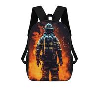 sinyumoney Firefighter Cool School Bags High Secondary School Bags Casual Backpack for Campus Outdoor Travel Sports 17inch