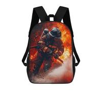 sinyumoney Firefighter in Action School Backpack Lightweight Airport College Students Back Pack- Perfect for Travel, Work And Daily Use 17inch