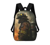 sinyumoney Firefighter in Smoke Children's Backpacks School Backpack 3D Printed for Kids Travel Rucksacks Book Bags Kids 17inch School Bag