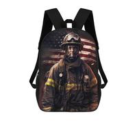 sinyumoney Firefighter USA School Backpack for Girls Backpack Water Repellent Casual Daypack Lightweight Rucksack Boy Girl School Backpack 17inch