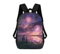 sinyumoney Fireworks Over The River Backpack School Bag High Secondary School Bags Casual Backpack for Teenage Girls Boys Women Men 17inch
