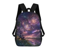 sinyumoney Fireworks Over The River Backpack School Work Business College School for Men, Women & Teenage Boys 17inch
