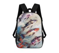 sinyumoney Fish Animal Art Backpacks Kids School Backpack School Bag 3D Printed School Bag for Boys Elementary And Middle School Students 17inch
