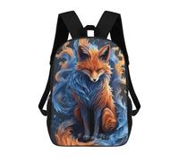 sinyumoney Flame And Ice Fox Artwork School Bag 3D Printed Backpacks Fashion Kids School Backpack Boys Rucksacks for Boys Middle School Students 17inch