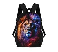 sinyumoney Flame And Ice Lion Portrait -1 School Backpack Rucksack Casual Daypacks School Work Travel Bag for Campus Outdoor Travel Sports 17inch