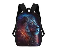 sinyumoney Flame And Ice Lion Portrait Backpacks Kids Student Schoolbag,3D Printed Backpacks,Elementary And Middle School Students Backpacks for Boys Girls 17inch