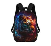 sinyumoney Flame And Ice Tiger Art Children's School Backpack Fashion Casual Children's Backpacks 3D Printed School Bags Boy Large Backpack 17inch