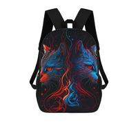 sinyumoney Flame Cats Digital Art School Bag Bookbag 3D Printed Children's Backpacks for Kids Boy Girl Book Bags Kids School Bag Travel Rucksacks 17inch