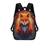 sinyumoney Flame Fox Portrait Children's Backpack, Schoolbag Large Capacity Students Bookbag Rucksack Knapsack for Boys Girls Adults Teen 17inch