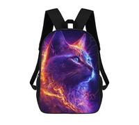 sinyumoney Flame-Fused Feline Fantasy -1 School Backpack Daypacks Business Backpack Water Resistant Bookbag for School/Work/Travel 17inch