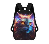sinyumoney Flame-Fused Feline Fantasy -3 Backpack School Secondary Causal Travel High School Bags for Men/Women 17inch