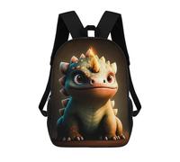 sinyumoney Flame-Headed Dino Friend School Bag Backpack Teen Schoolbag 3D Printing Adjustable Schoolbag Fashion Pocket Bag for Kids Boys Girls Students And Teenagers Fans 17inch