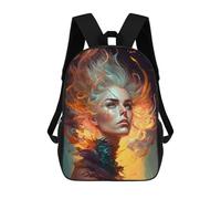 sinyumoney Flame of Passion Backpacks Kids School Backpack School Bag 3D Printed School Bag for Boys Elementary And Middle School Students 17inch