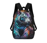 sinyumoney Flame Tiger Fantasy Art Children's Backpack, Schoolbag Large Capacity Students Bookbag Rucksack Knapsack for Boys Girls Adults Teen 17inch