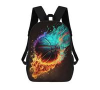 sinyumoney Flaming Basketball Artwork -1 Backpacks Kids School Backpack School Bag 3D Printed School Bag for Boys Elementary And Middle School Students 17inch