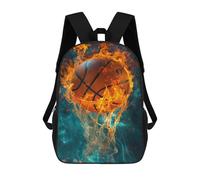 sinyumoney Flaming Basketball Slam Dunk Backpack School Daypacks Business Backpack Water Resistant Bookbag for Camping Outdoor Adventures And Daily Travel 17inch