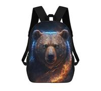 sinyumoney Flaming Bear Portrait School Backpack Computer Rucksack for School/Work/Travel- Perfect for Travel, Work And Daily Use 17inch