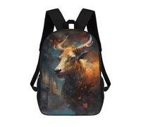 sinyumoney Flaming Bull in Abstract Art School Backpack Daypacks Business Backpack Water Resistant Bookbag - Perfect for Travel, Work And Daily Use 17inch