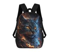 sinyumoney Flaming Cat Art Print -1 Backpack School Bag Lightweight Casual Daypack School Backpacks for School/Work/Travel 17inch