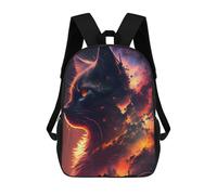 sinyumoney Flaming Cat Artwork Backpacks 3D Printed Kids School Backpack School Bag Fashion Rucksacks for Boys Elementary And Middle School Students 17inch