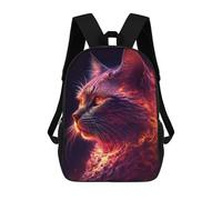 sinyumoney Flaming Cat Artwork Fashion Student School Backpack Suitable for Boys Girls Kids Casual Outdoor Travel Essential Daypack 17inch
