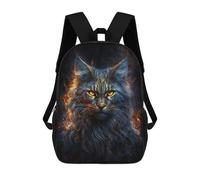 sinyumoney Flaming Cat Fantasy Artwork -1 School Bags Rucksack Casual Daypacks School Work Travel Bag for Teenage Girls Boys Women Men 17inch
