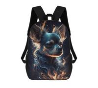 sinyumoney Flaming Chihuahua Art Print -1 Backpack School Daypacks Business Backpack Water Resistant Bookbag for Boys/Girls/Teenagers 17inch