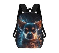 sinyumoney Flaming Chihuahua Art Print -2 School Backpack Water Resistant School Bag Business Backpack for Men/Women 17inch
