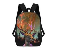sinyumoney Flaming Deer in Forest Sky School Backpack Large Water Resistant Laptop Backpack for Men, Women & Teenage Boys 17inch