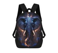 sinyumoney Flaming Elephant Art Print Children's 17 Inch School Backpack 3D Printed Cool Knapsack for Kids Travel Rucksacks Book Bags Kids School Bag