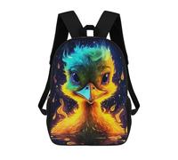 sinyumoney Flaming Feathered Friend Kids Backpack, Kids School Bag 3D Printed School Backpacks for Boys And Teenager School Students 17inch