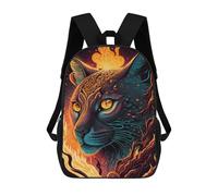 sinyumoney Flaming Feline Fantasy -1 Rucksack School Secondary High School College Backpack Travel for Camping Outdoor Adventures And Daily Travel 17inch