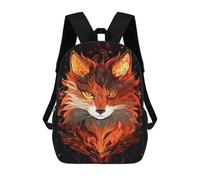 sinyumoney Flaming Fox Art Print School Backpack Lightweight Schoolbag Dayback Bookbag College for Camping Outdoor Adventures And Daily Travel 17inch