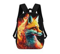sinyumoney Flaming Fox Artwork -1 Rucksack School Secondary High School College Backpack Travel for Teenage Girls Boys Women Men 17inch