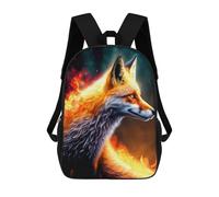 sinyumoney Flaming Fox Artwork Rucksack Lightweight Casual Daypack School Backpacks- Perfect for Travel, Work And Daily Use 17inch