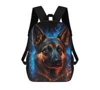 sinyumoney Flaming German Shepherd Art Print Backpack School Bag Lightweight Casual Daypack School Backpacks for School/Work/Travel 17inch