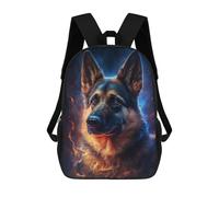 sinyumoney Flaming German Shepherd Art Print Rucksack Water Resistant Travel Backpack Computer Bag for Campus Outdoor Travel Sports 17inch