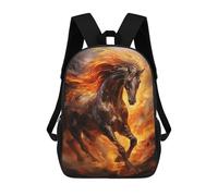sinyumoney Flaming Horse Artwork -4 Rucksack School Secondary High School College Backpack Travel for Teenage Girls Boys Women Men 17inch