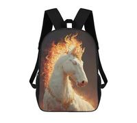 sinyumoney Flaming Horse Head Art Print School Backpack Business Durable Laptop Bag for Camping Outdoor Adventures And Daily Travel 17inch