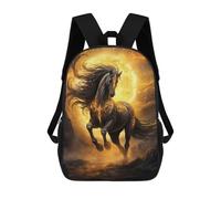 sinyumoney Flaming Horse of Eternity Kids Backpack, Backpack School Bag, Backpacks Kids School 3D Printed School Bags for Elementary And Middle School Students Teens Birthday Gift 17inch