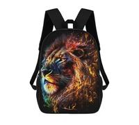 sinyumoney Flaming Lion Art Print -2 Backpack School Bag Water Resistant School Bag Business Backpack for Boys/Girls/Teenagers 17inch