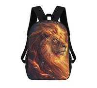 sinyumoney Flaming Lion Art Print-4 School Bags Rucksack Casual Daypacks School Work Travel Bag for Teenage Girls Boys Women Men 17inch