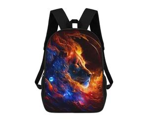 sinyumoney Flaming Lion Artwork -10 Children's School Backpack 3D Printed for Kids Travel Rucksacks Book Bags for Boys Elementary School Students 17inch