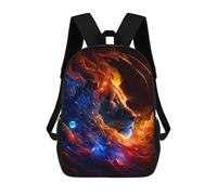 sinyumoney Flaming Lion Artwork -10 School Backpack 3D Printed School Bags Boys Girls Laptop Backpack for Kids/Students/Adults 17inch