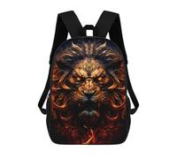 sinyumoney Flaming Lion Artwork -2 Kids Backpack, Kids School Bag 3D Printed School Backpacks for Boys And Teenager School Students 17inch